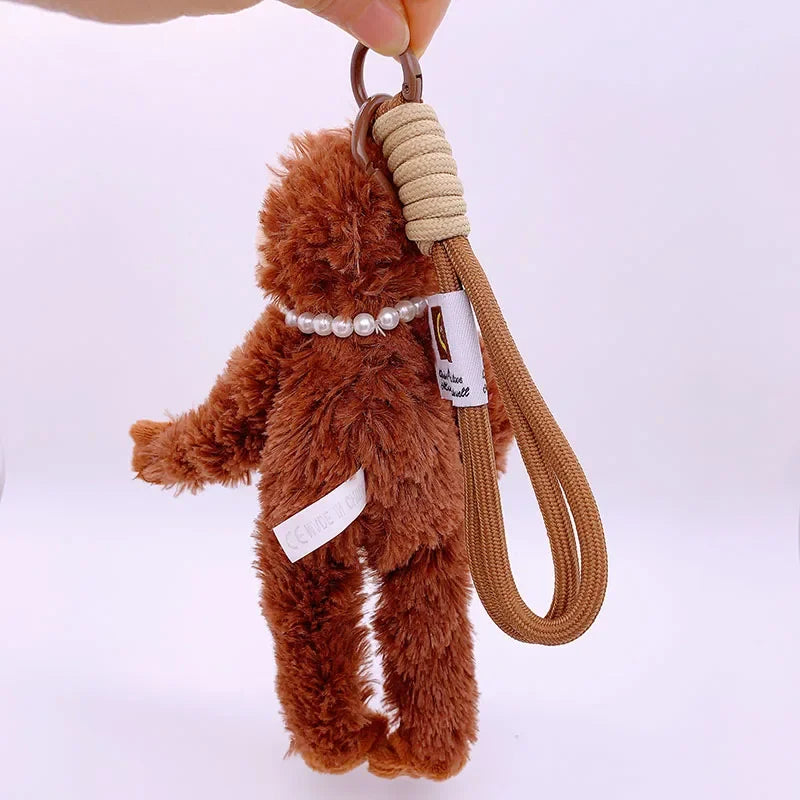 8-Inch Cute Little Monkey Plush Pendant – Soft Stuffed Animal Backpack and Bag Keychain