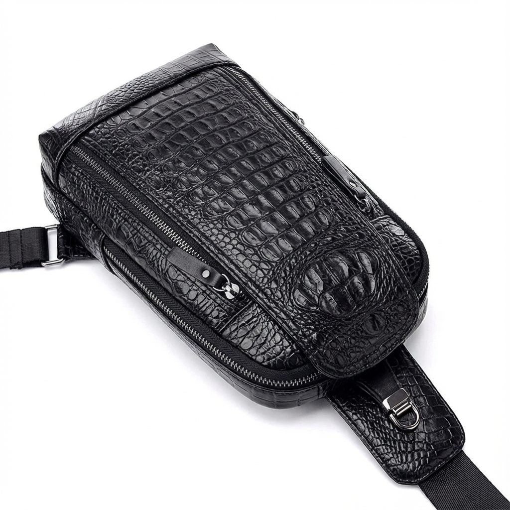Men's Croc-Embossed Vegan Leather Sling – Refined Daily Carry