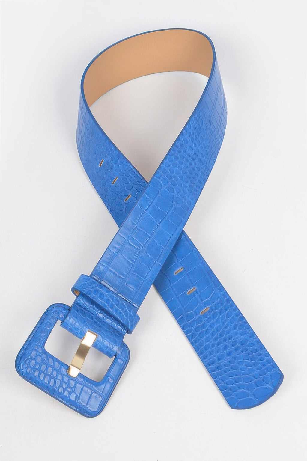 Faux Croc Leather Waist Belt
