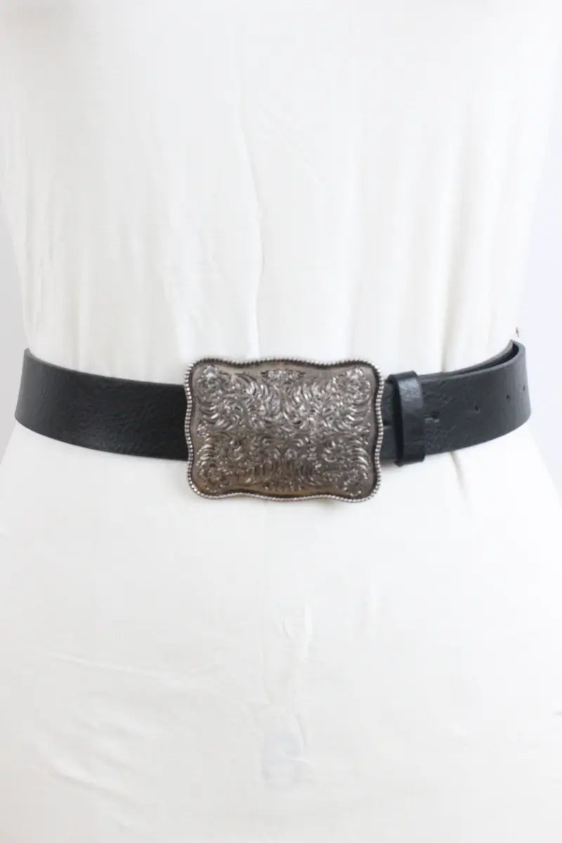 Rugged Square Buckle Belt – Western Ranch Essential 🤠⛓️