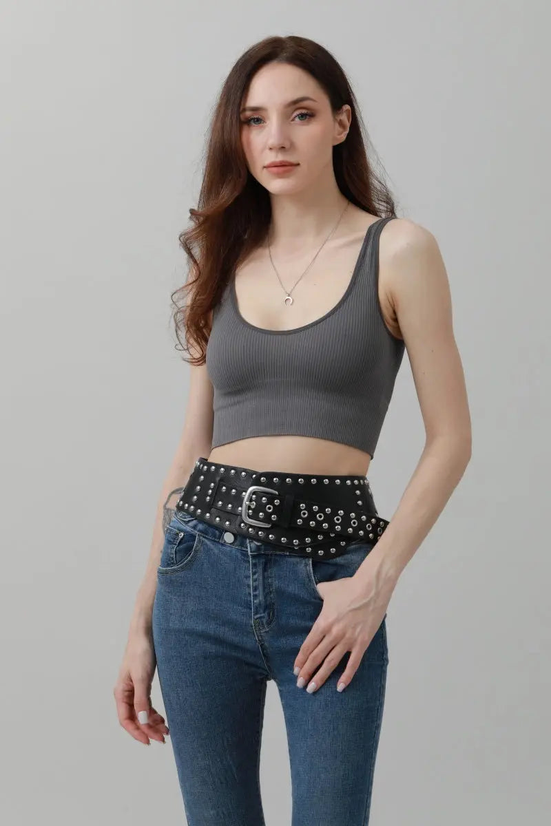 Studded Western Wide Belt – Bold Cowboy Waistband 🤠⛓️
