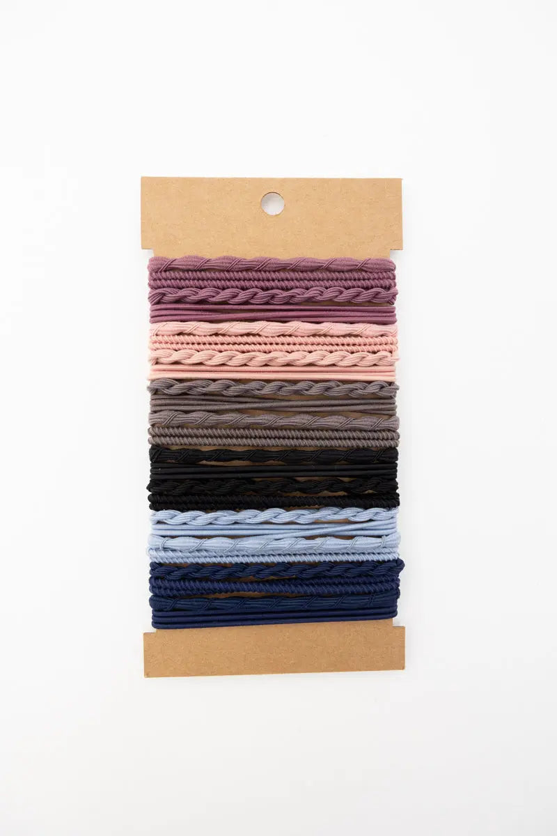 Solid Hues Twisted Stackable Hair Tie Bracelet Set 🥰