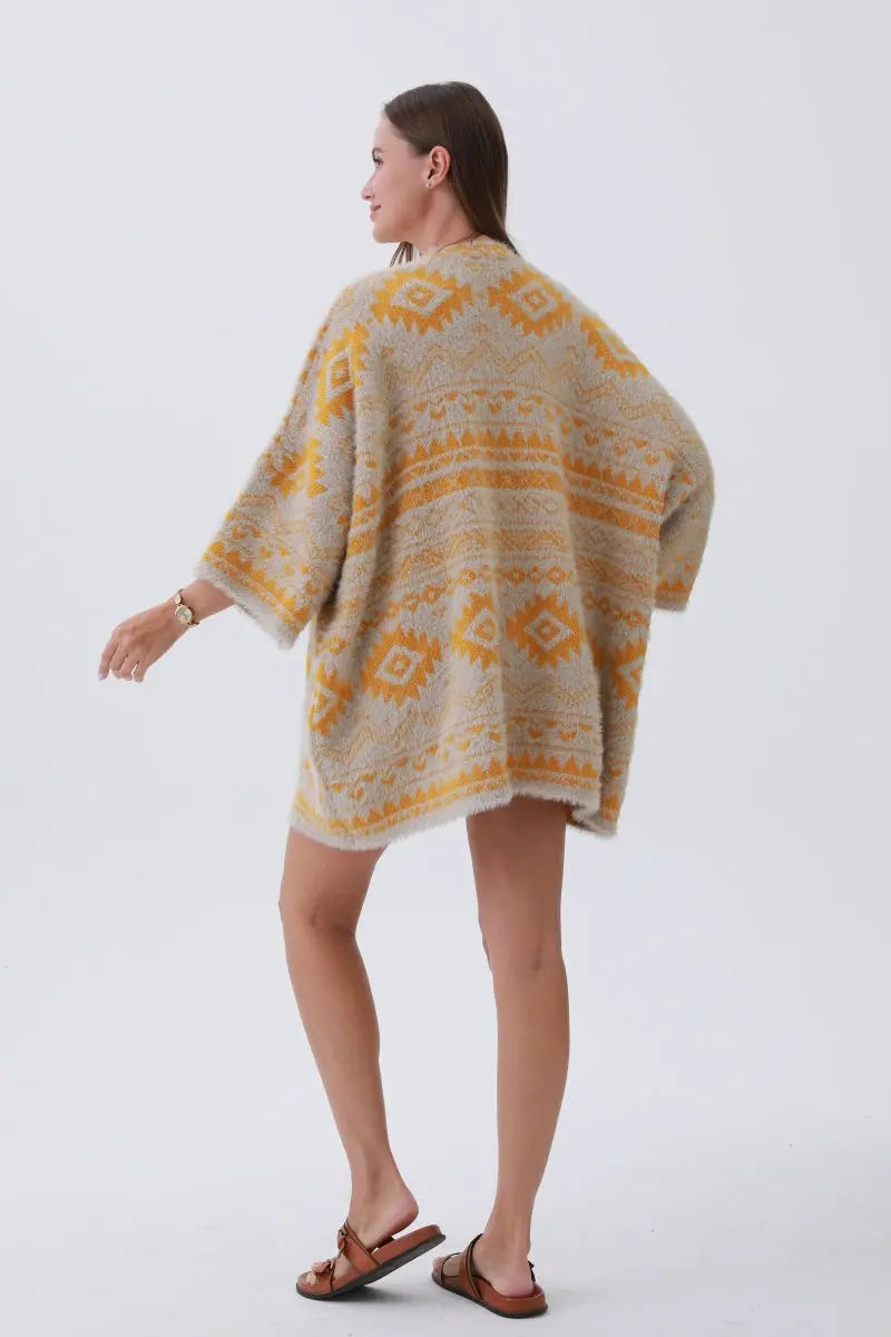 Aztec Soft Knit cardigan with Tribal Print - Western Vibe 🌵