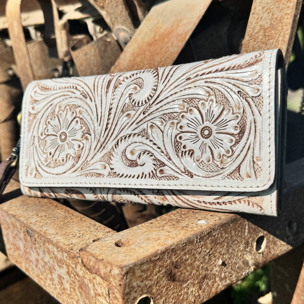 A Cowgirls Promise - western wedding bridal leather barrel speedy bag purse by Double B - Quarter Circle AK Boutique