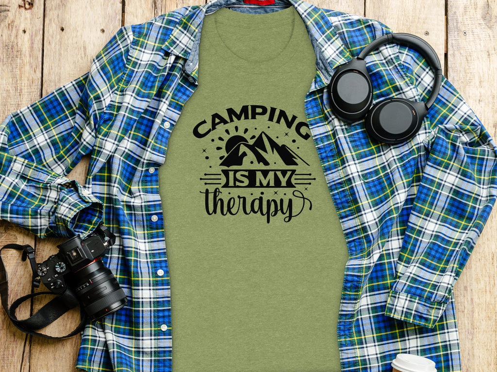 Camping Is My Therapy Outdoorsy Adventure Quote T-Shirt