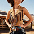 Women's Fringe Short Sleeveless Vest Top