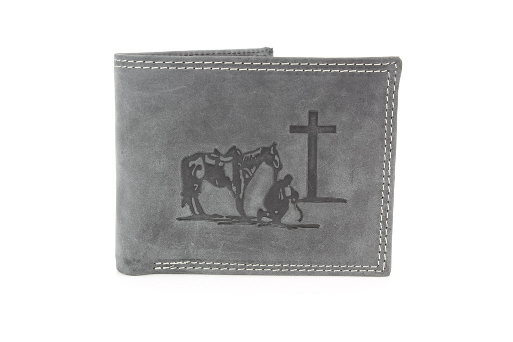 Praying Cowboy Leather Wallet | Branding Iron Western Wear