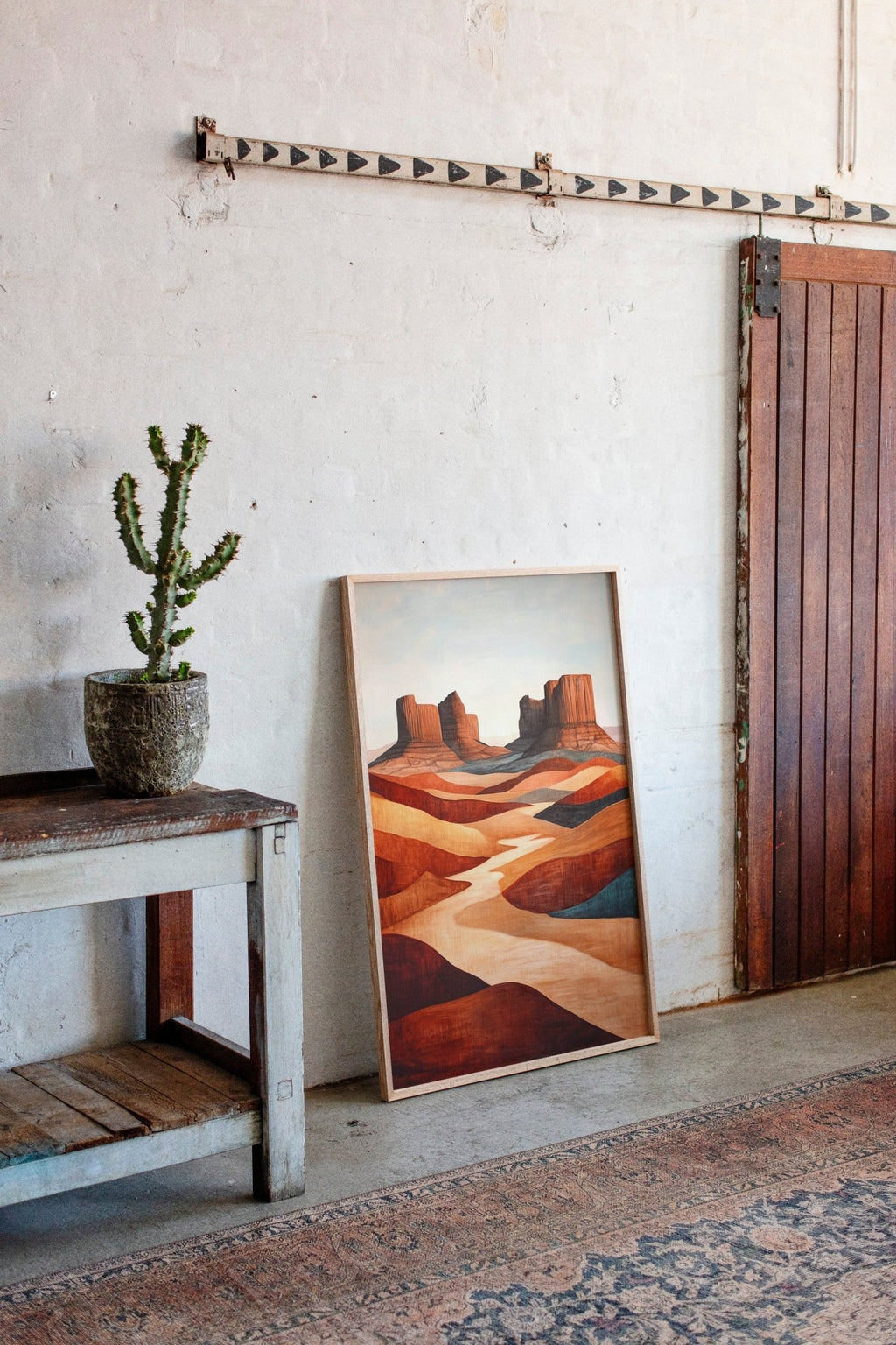 Abstract Desert Butte Canvas – Modern Southwest Wall Art - Quarter Circle AK Boutique