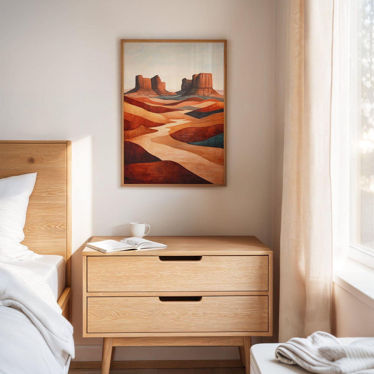 Abstract Desert Butte Canvas – Modern Southwest Wall Art - Quarter Circle AK Boutique