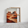 Abstract Desert Butte Canvas – Modern Southwest Wall Art - Quarter Circle AK Boutique
