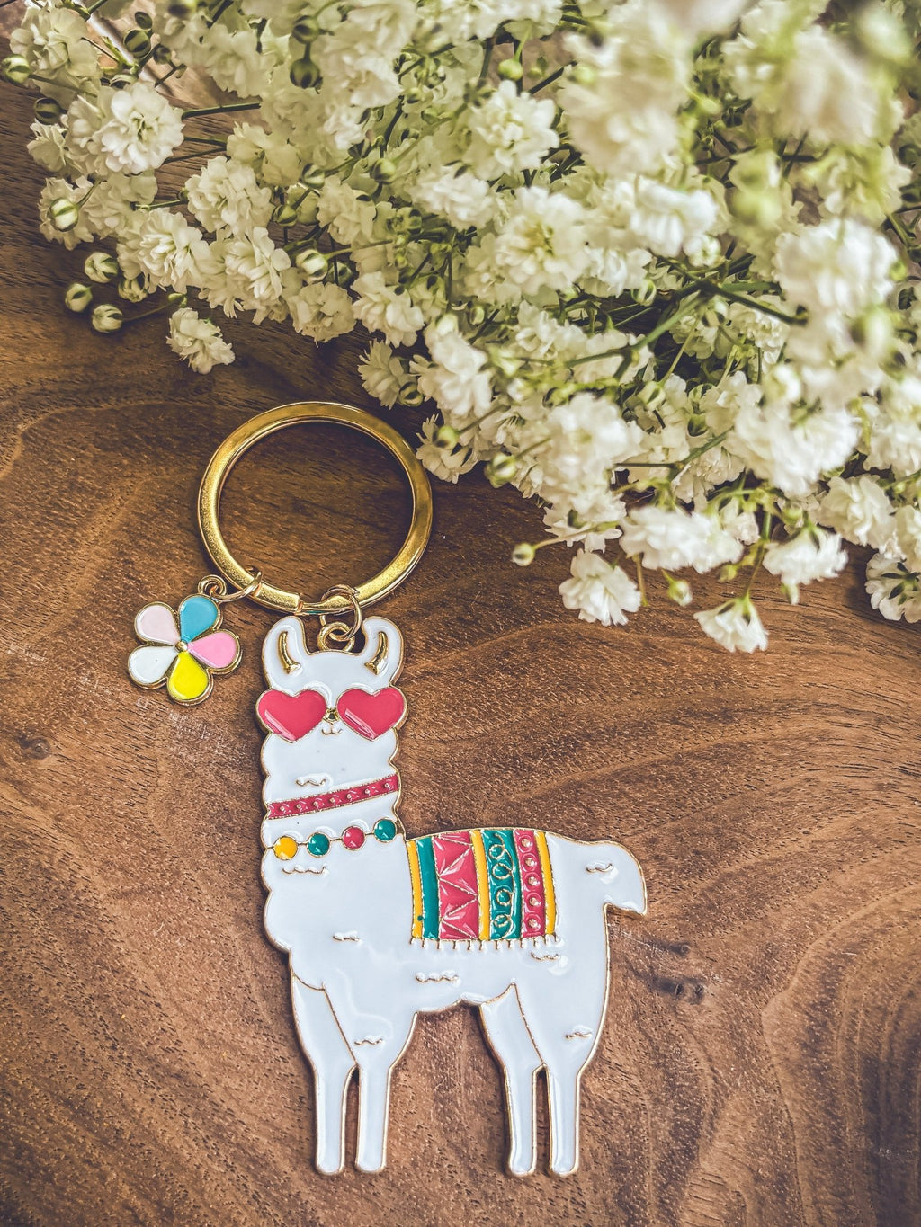 Adorable Colorful Llama Key Chain - Quarter Circle AK Boutique