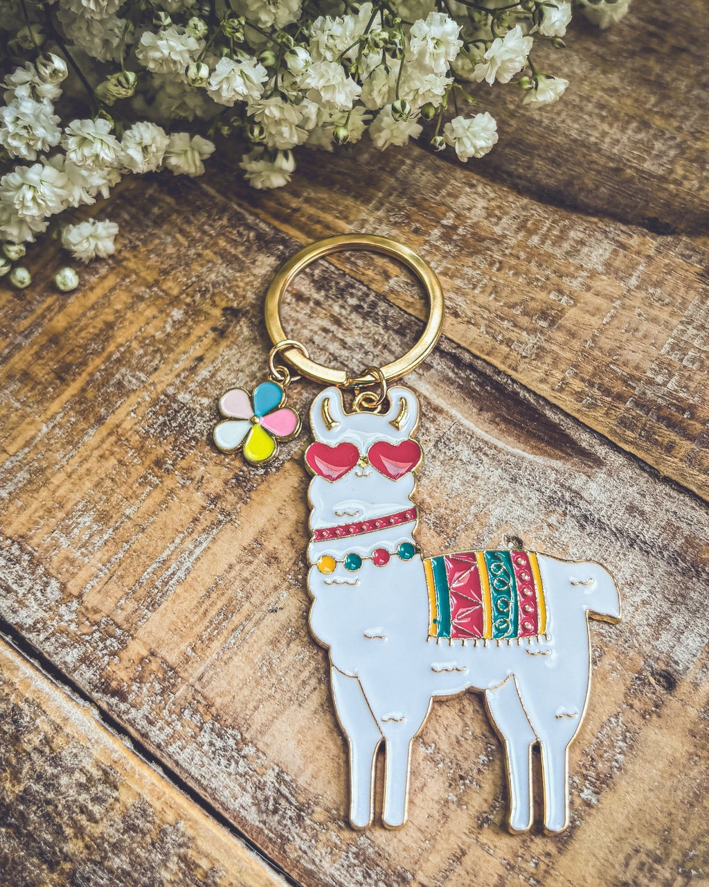 Adorable Colorful Llama Key Chain - Quarter Circle AK Boutique