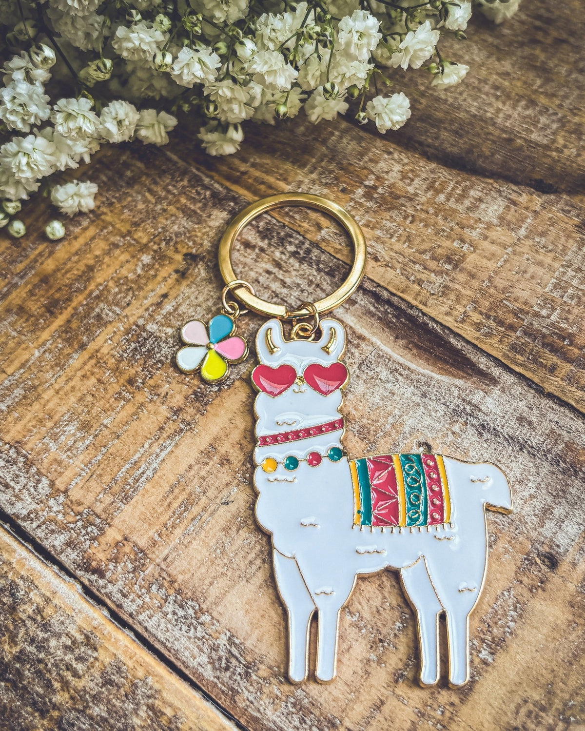 Adorable Colorful Llama Key Chain - Quarter Circle AK Boutique