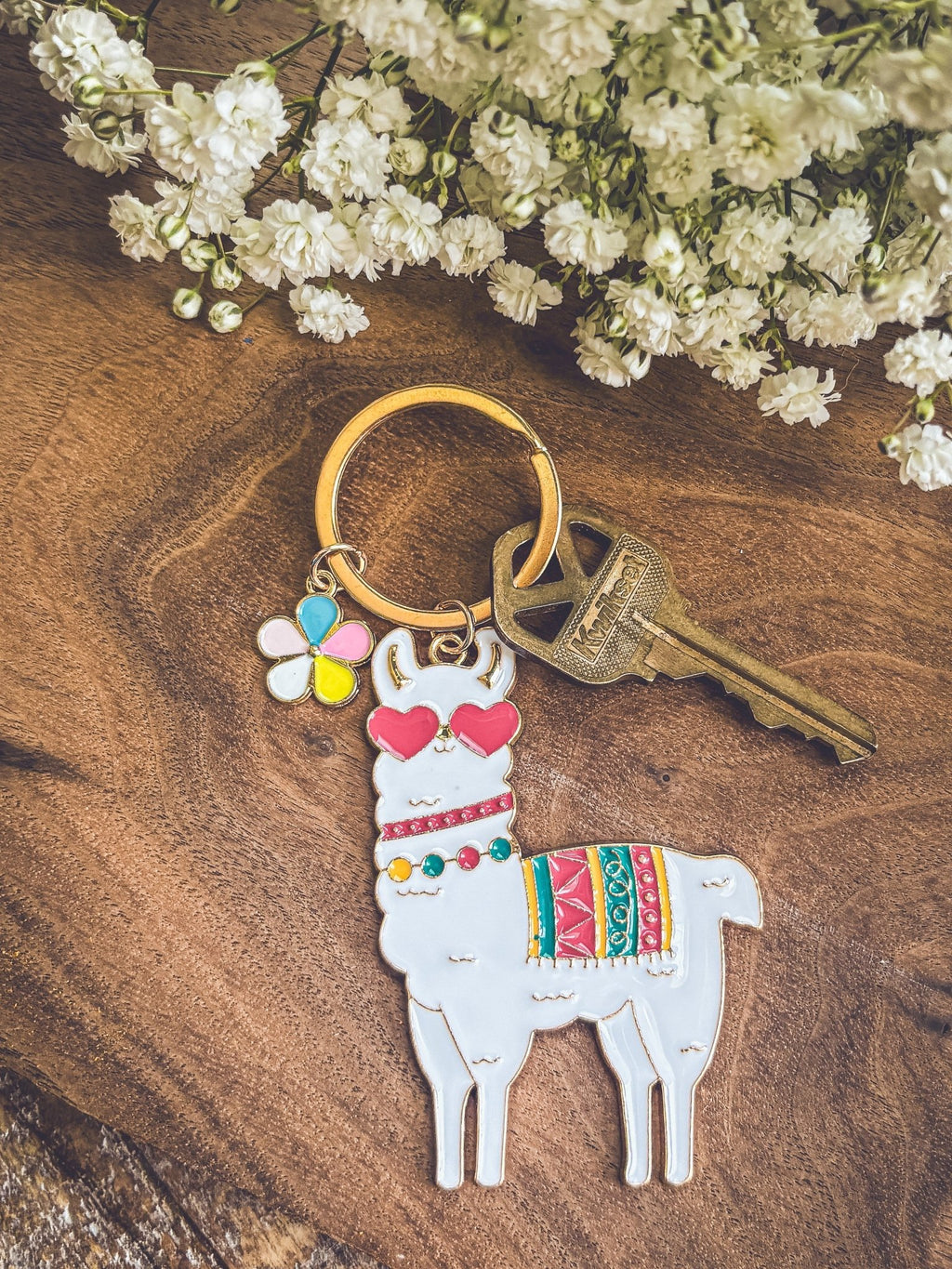 Adorable Colorful Llama Key Chain - Quarter Circle AK Boutique