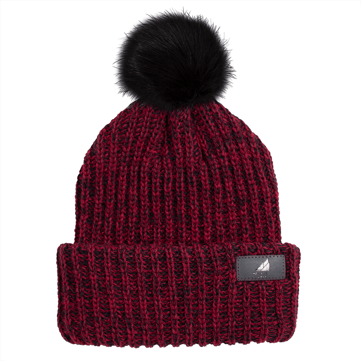 Adult Acrylic Ribbed Cuff with Pom Hat - Quarter Circle AK Boutique