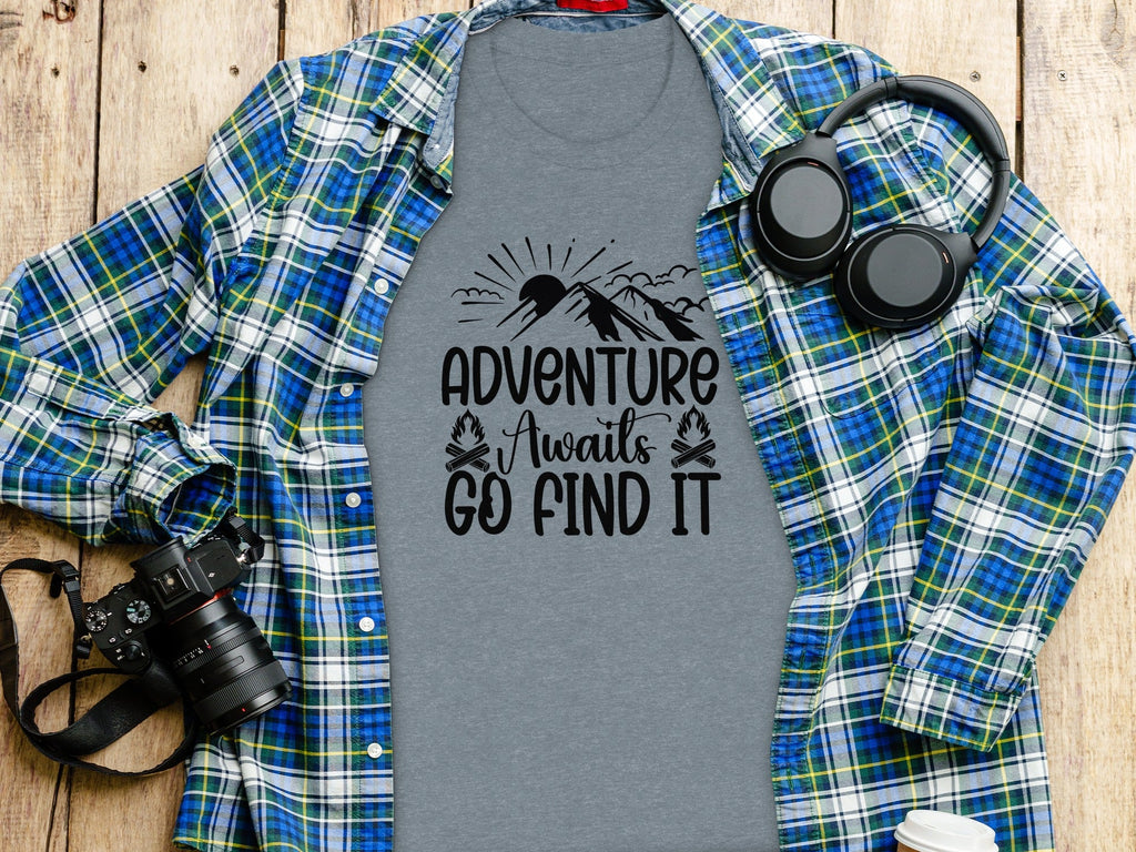 Adventure Awaits Go Find It Outdoorsy Graphic T-Shirt