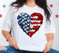 American flag paint heart tee or sweatshirt - Quarter Circle AK Boutique