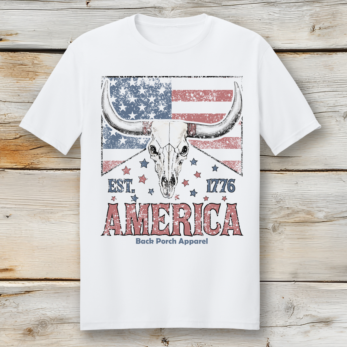 America Longhorn Short Sleeve T-Shirt