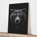 Animals Forest Bear Monochrome Canvas Wall Art - Quarter Circle AK Boutique