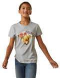 Ariat Girl's Highlander Rose T-Shirt, Heather Gray - Quarter Circle AK Boutique