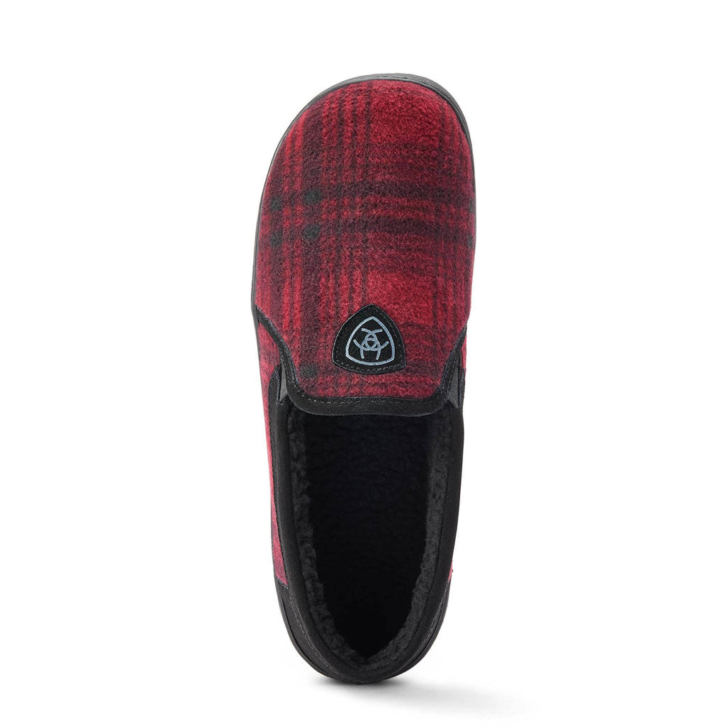 Ariat Men's Lincoln Slipper in Collectible Tin, Red Plaid - Quarter Circle AK Boutique