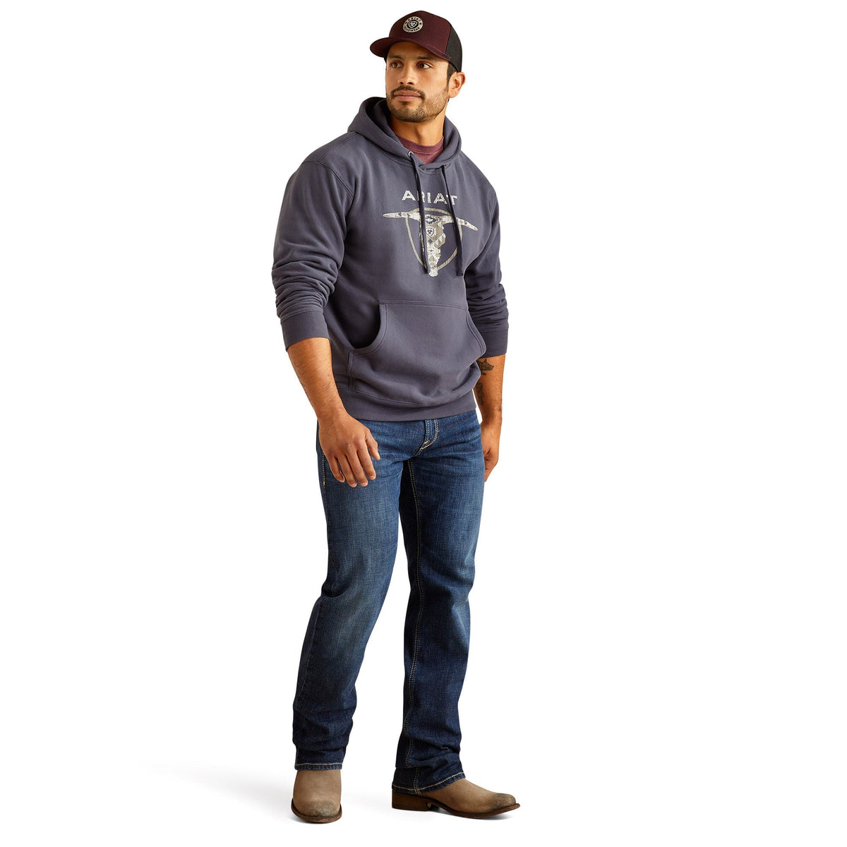 Ariat Men's Southwest Longhorn Hoodie - Quarter Circle AK Boutique