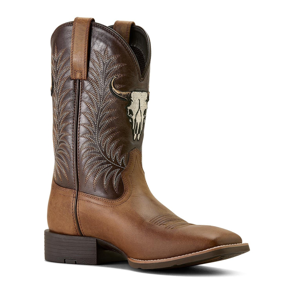 Ariat Men's Sport Steer Skull Boots - Quarter Circle AK Boutique
