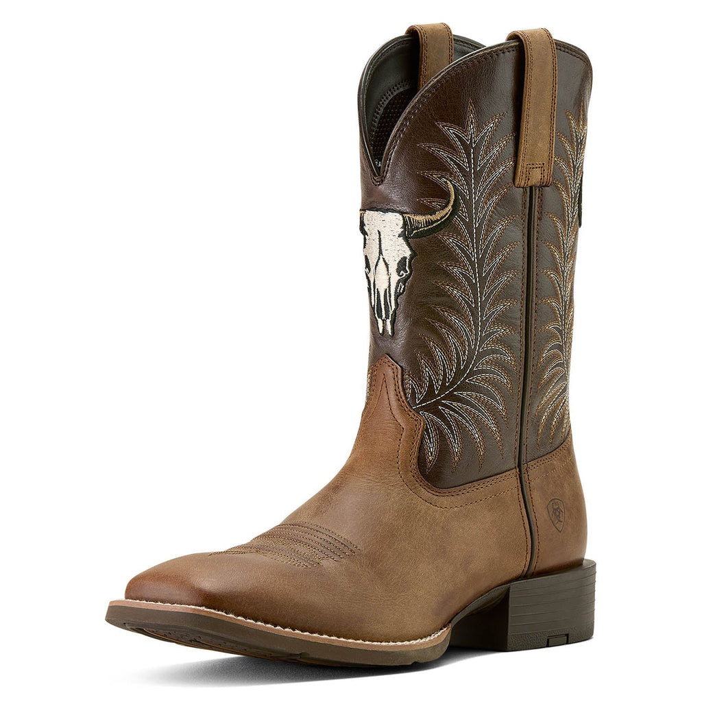 Ariat Men's Sport Steer Skull Boots - Quarter Circle AK Boutique