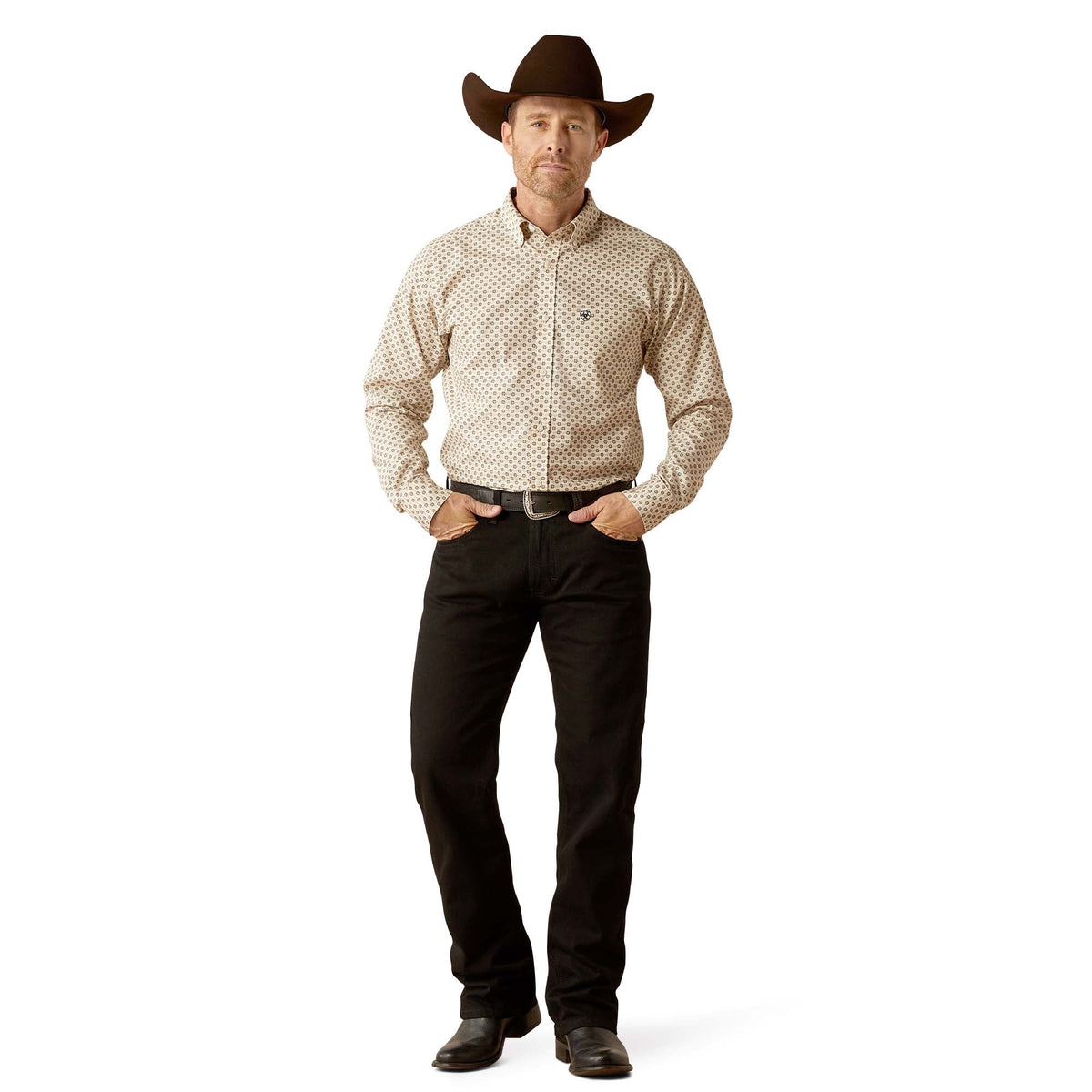 Ariat Men's Wrinkle Free Fraiser Longsleeve Fitted Shirt - Quarter Circle AK Boutique