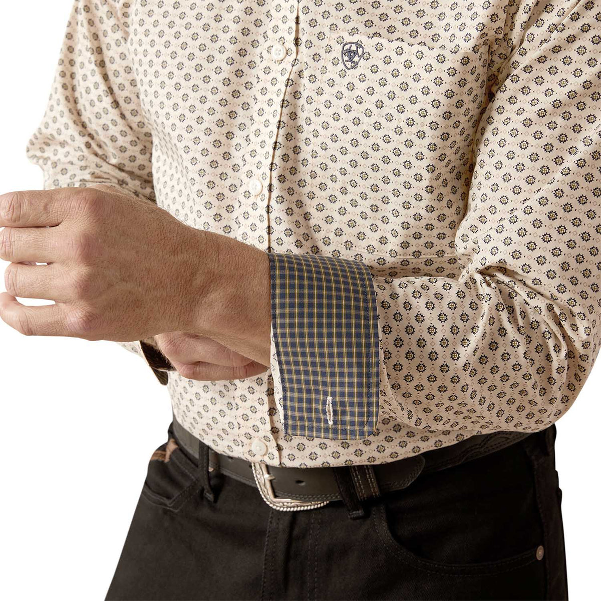 Ariat Men's Wrinkle Free Fraiser Longsleeve Fitted Shirt - Quarter Circle AK Boutique