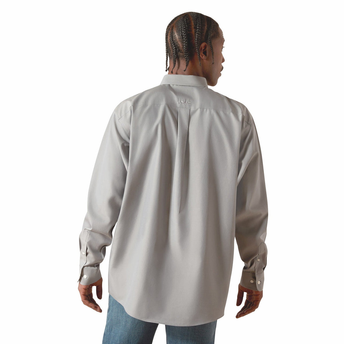 Ariat Mens Wrinkle Free Solid Classic Fit Long Sleeve Shirt - Quarter Circle AK Boutique