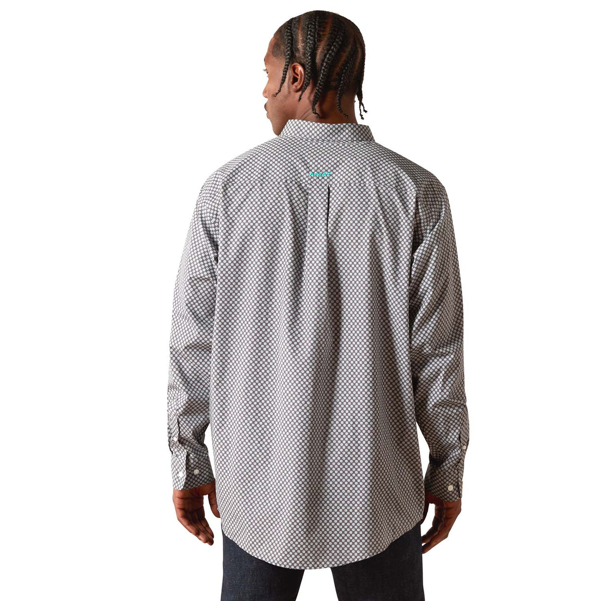 Ariat Mens Wrinkle Free Solid Classic Fit Long Sleeve Shirt - Quarter Circle AK Boutique