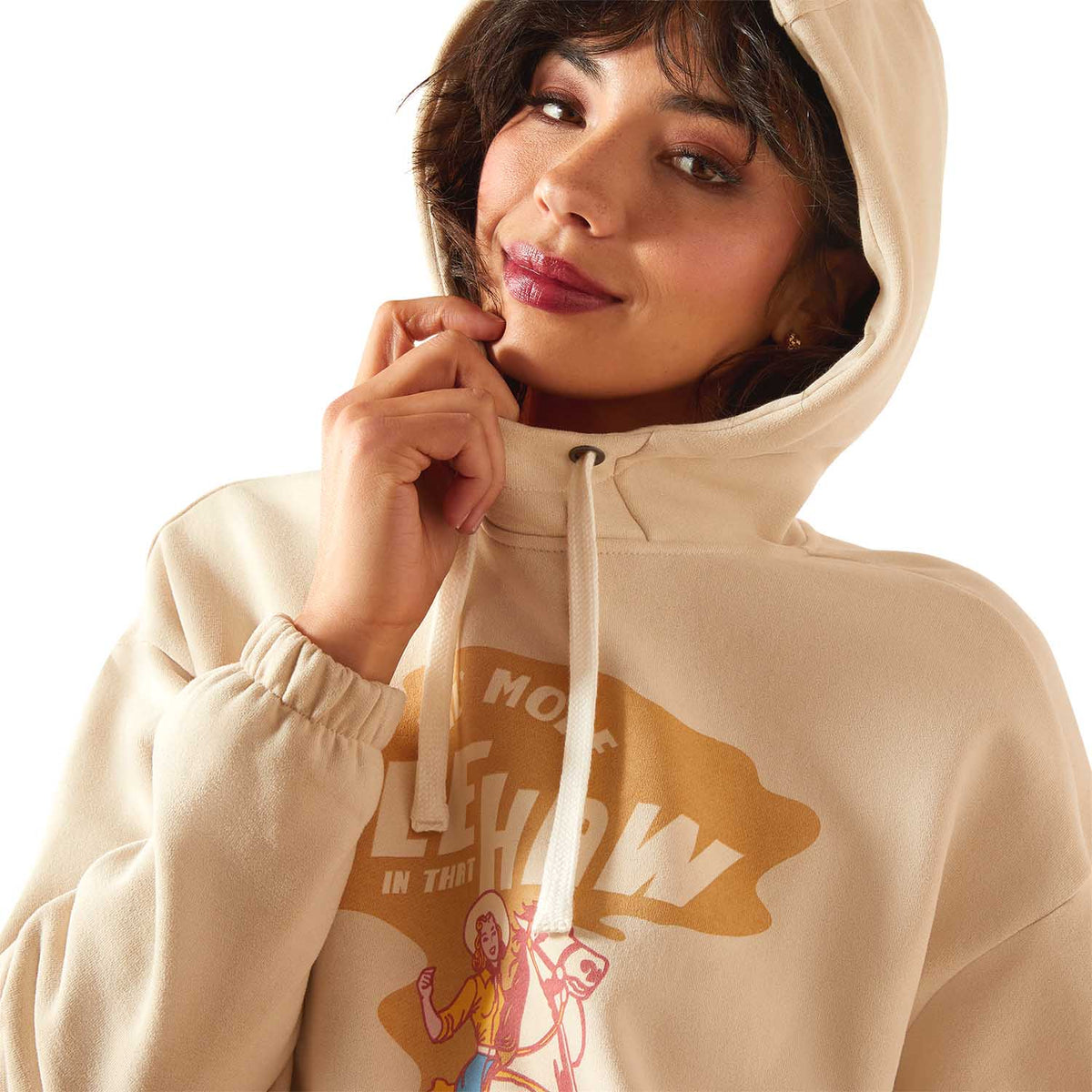 Ariat Women's Essential Sendero "Yeehaw" Oversized Graphic Hoodie – Casual Texas-Inspired Pullover - Quarter Circle AK Boutique