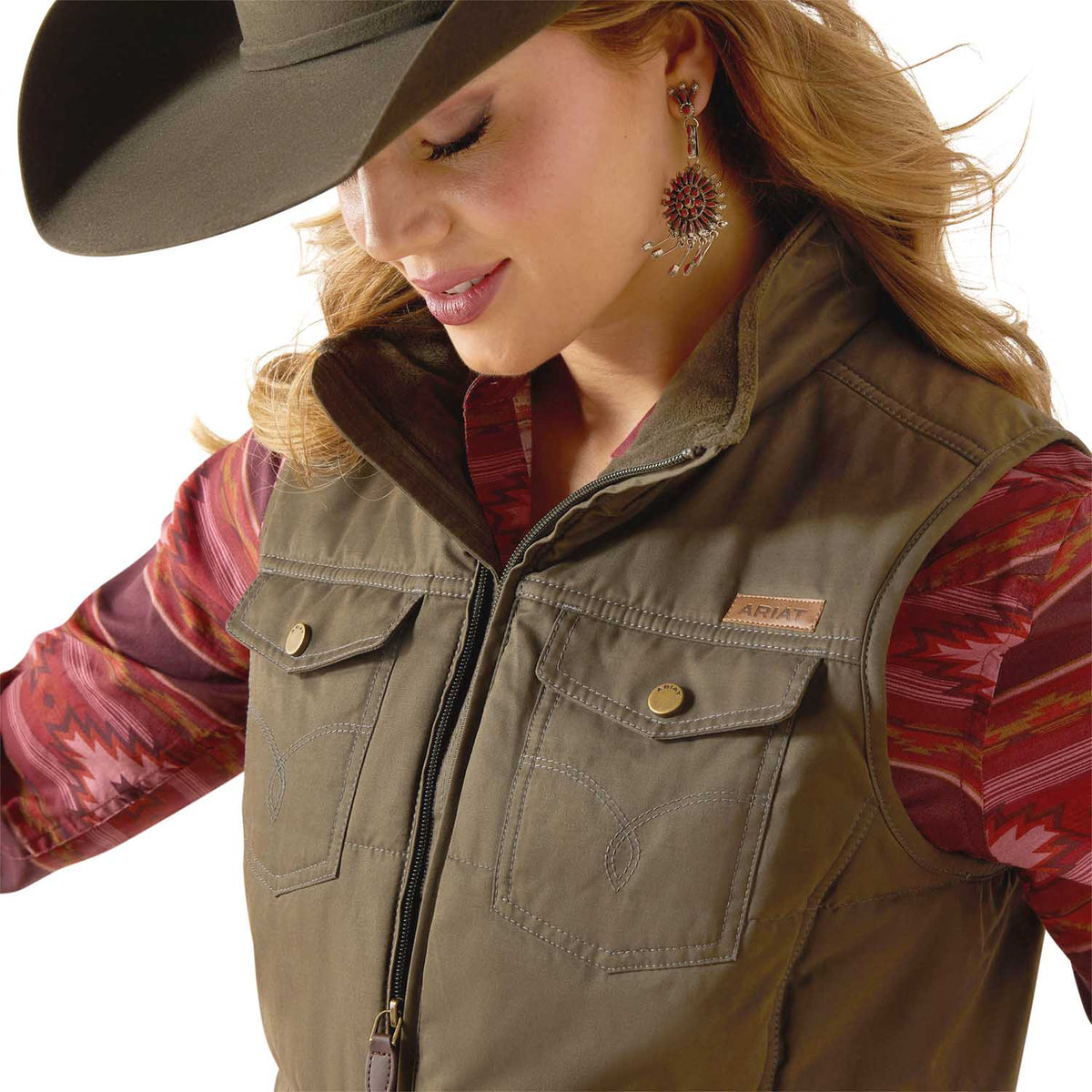 Ariat Womens Grizzly Quilted Vest – Lightweight Insulated Outdoor Vest - Quarter Circle AK Boutique