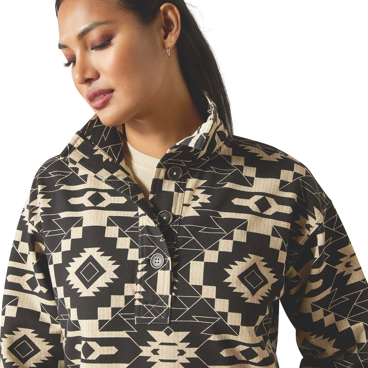Ariat Womens Hometown Button Front Sweatshirt - Quarter Circle AK Boutique
