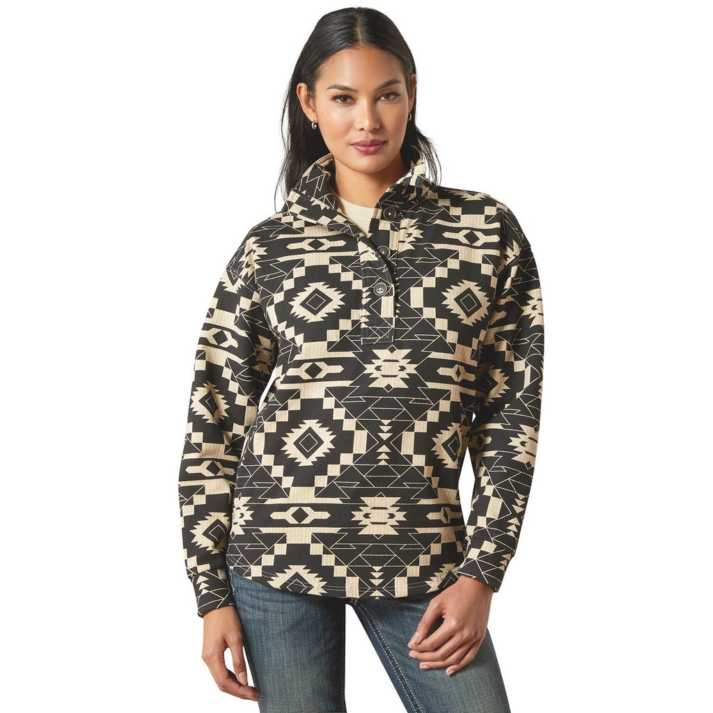 Ariat Womens Hometown Button Front Sweatshirt - Quarter Circle AK Boutique