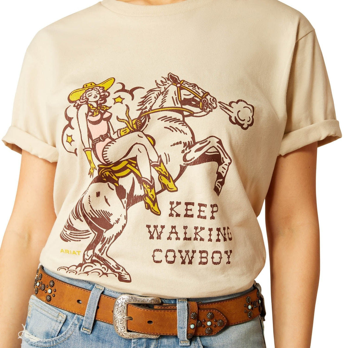 Ariat Women's Keep Walkin' Cowboy Shortsleeve Shirt - Quarter Circle AK Boutique