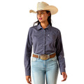 Ariat Women's Kirby Long Sleeve Collared Button-Down Shirt – Rider-Tested Stretch Poplin Equestrian Top - Quarter Circle AK Boutique