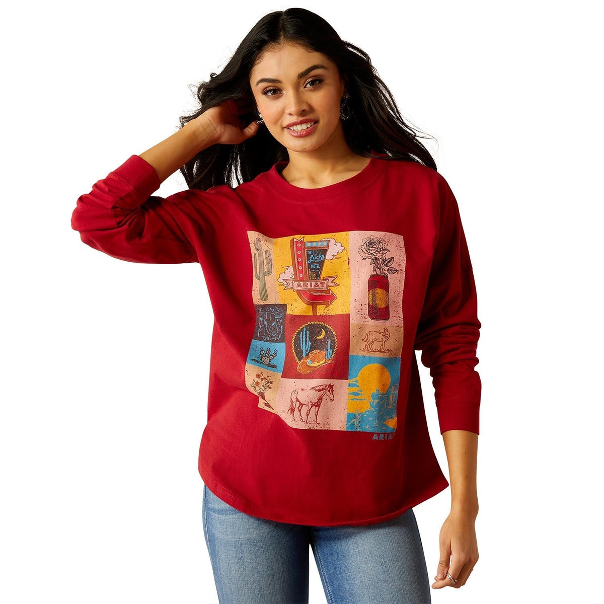 Ariat Women's Roadside Oversized Long Sleeve Shirt - Quarter Circle AK Boutique