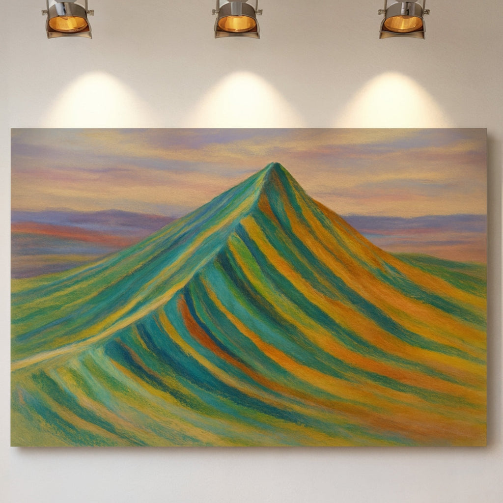 Aurora Ridge – Abstract Rainbow Mountain Landscape - Quarter Circle AK Boutique