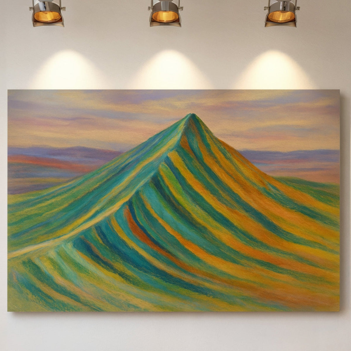 Aurora Ridge – Abstract Rainbow Mountain Landscape - Quarter Circle AK Boutique