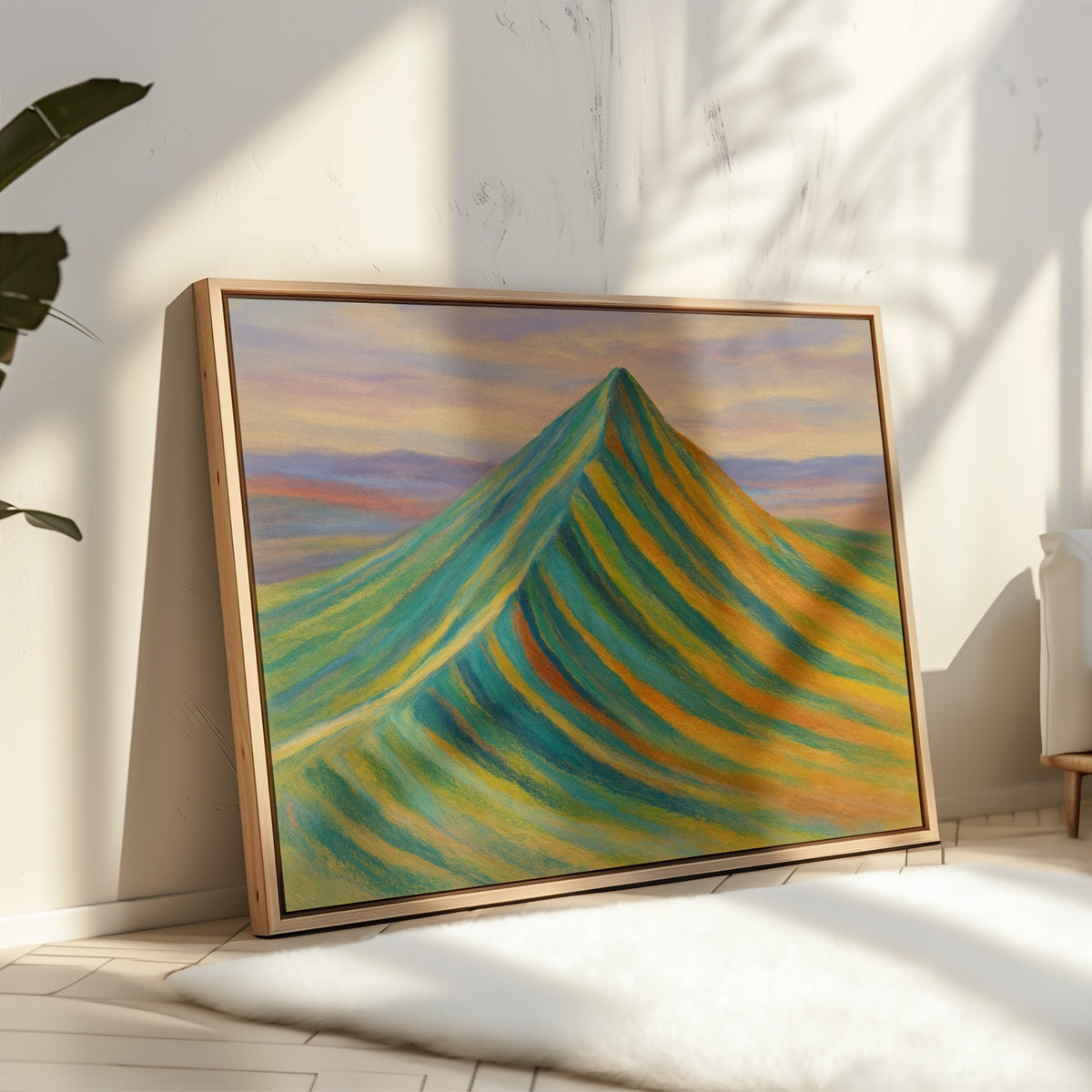 Aurora Ridge – Abstract Rainbow Mountain Landscape - Quarter Circle AK Boutique