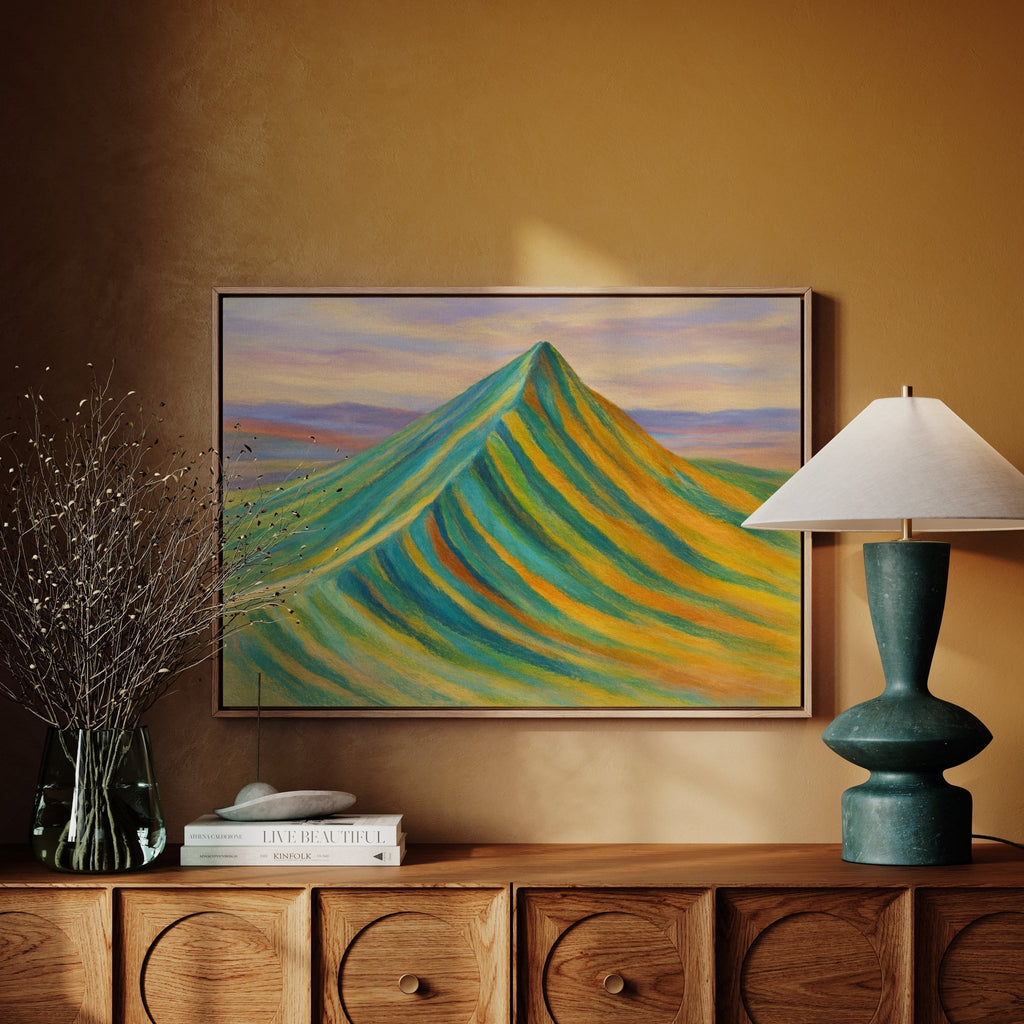 Aurora Ridge – Abstract Rainbow Mountain Landscape - Quarter Circle AK Boutique