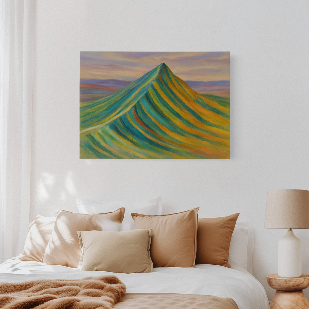 Aurora Ridge – Abstract Rainbow Mountain Landscape - Quarter Circle AK Boutique
