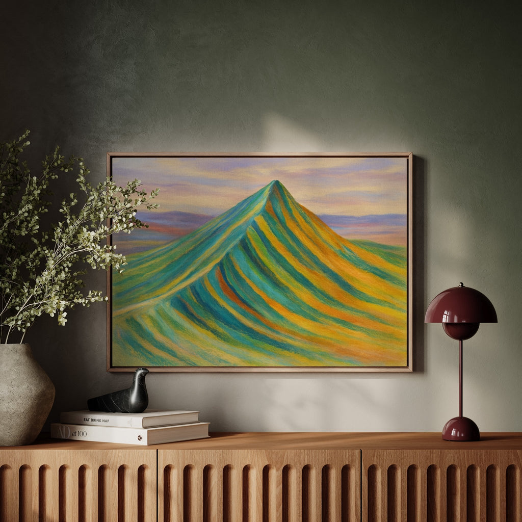 Aurora Ridge – Abstract Rainbow Mountain Landscape - Quarter Circle AK Boutique