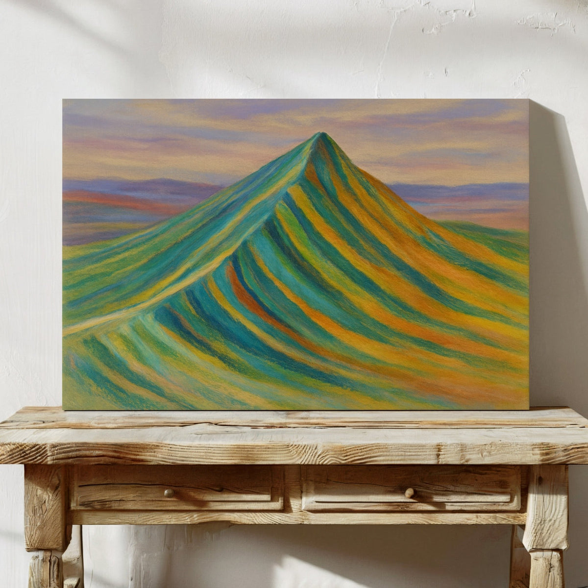Aurora Ridge – Abstract Rainbow Mountain Landscape - Quarter Circle AK Boutique