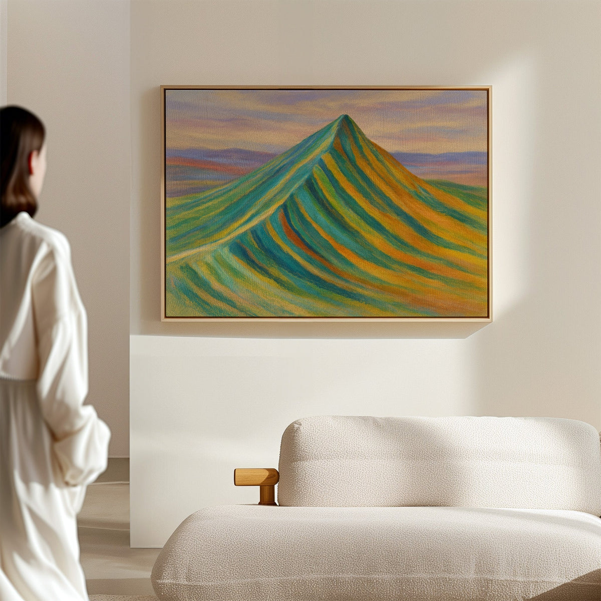 Aurora Ridge – Abstract Rainbow Mountain Landscape - Quarter Circle AK Boutique