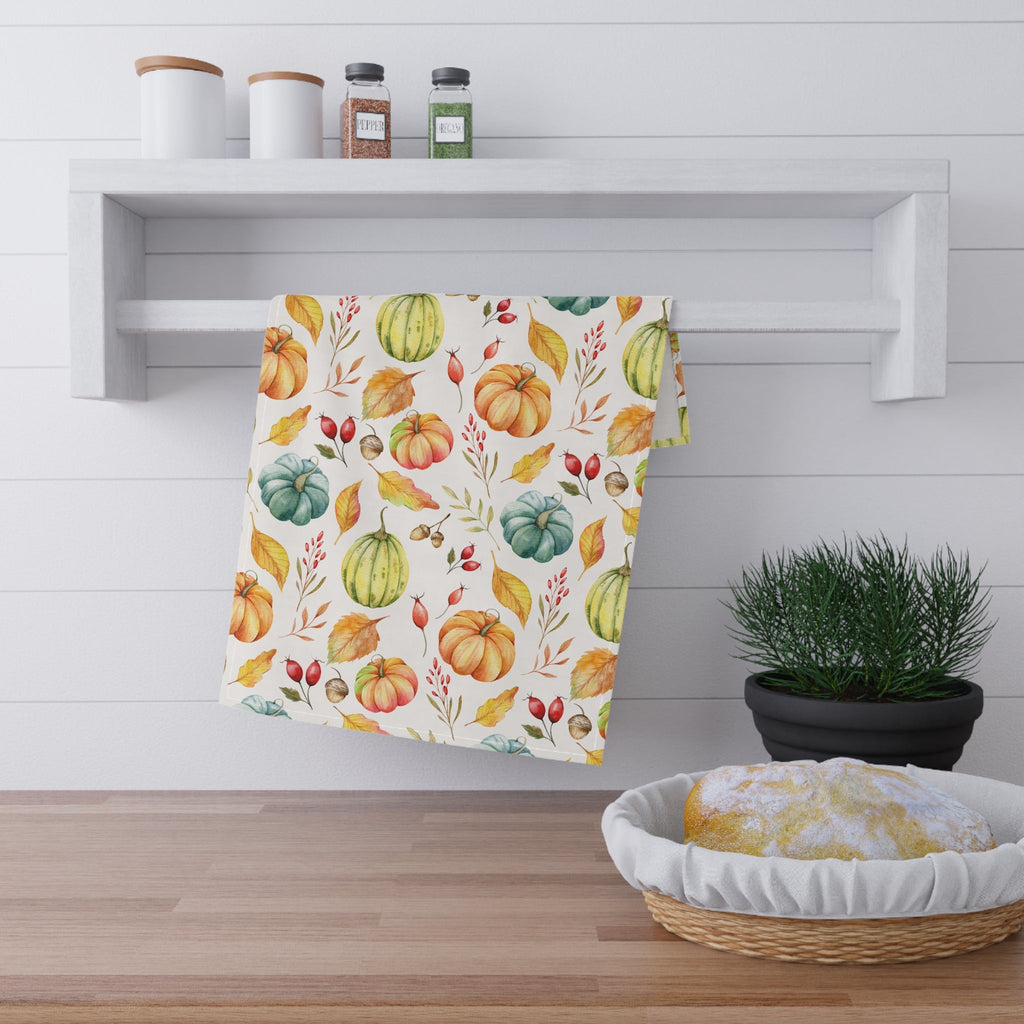 Autumn Harvest Tea Towels | Fall Decor, Kitchen Textile, Thanksgiving, Home Gift, Pumpkin Design - Quarter Circle AK Boutique