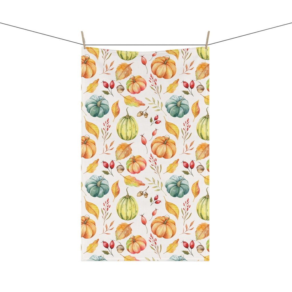Autumn Harvest Tea Towels | Fall Decor, Kitchen Textile, Thanksgiving, Home Gift, Pumpkin Design - Quarter Circle AK Boutique