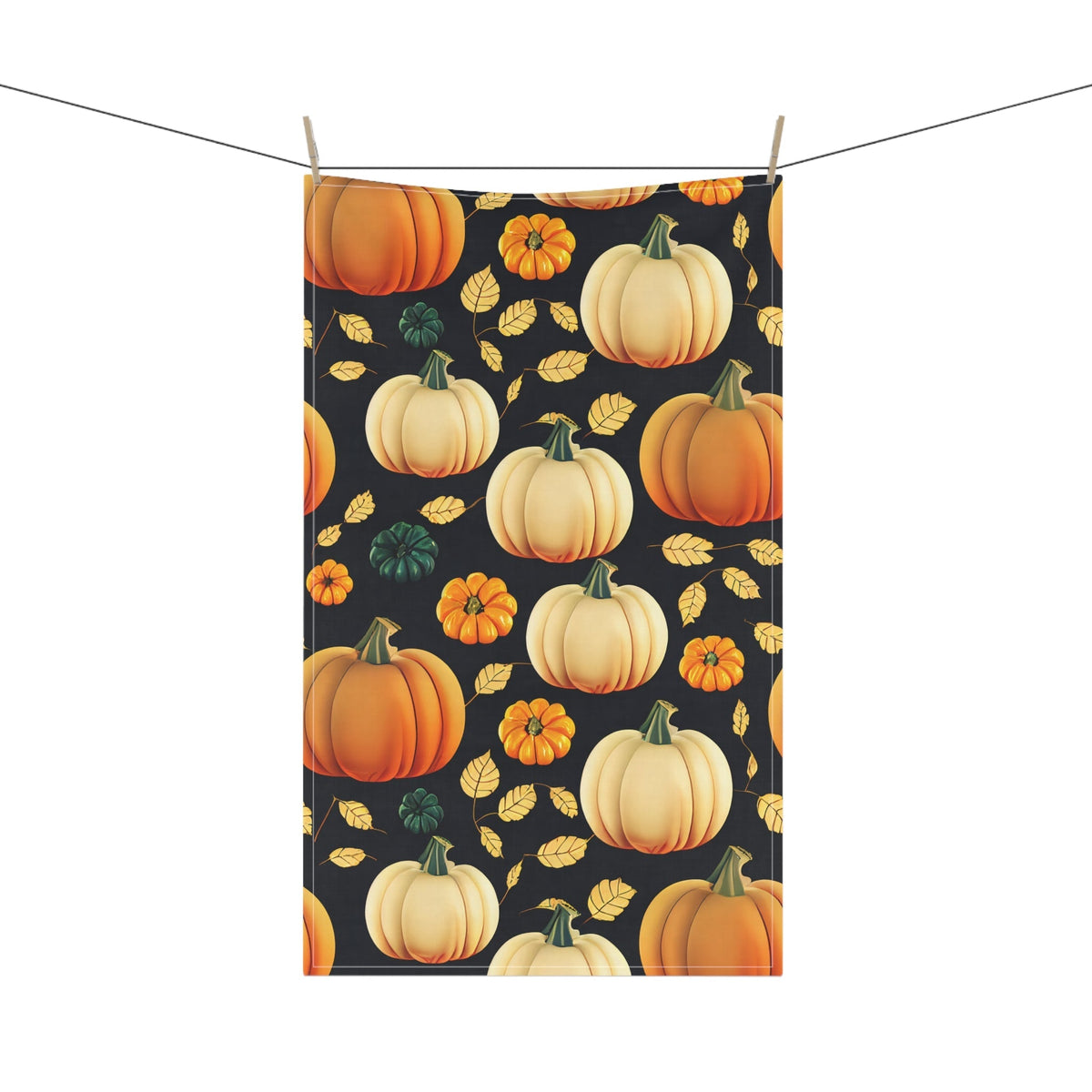 Autumn Pumpkin Tea Towels, Fall Kitchen Decor, Thanksgiving Gift, Farmhouse Style, Harvest Home Accents - Quarter Circle AK Boutique